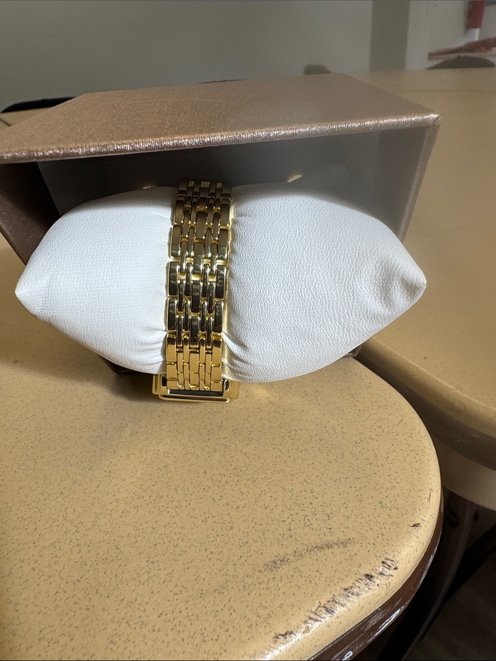Women's Rectangular Gold Bracelet Watch - Picture 3 of 4